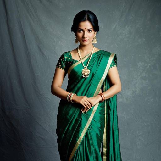 Elegant Solo Girl in Silk Saree