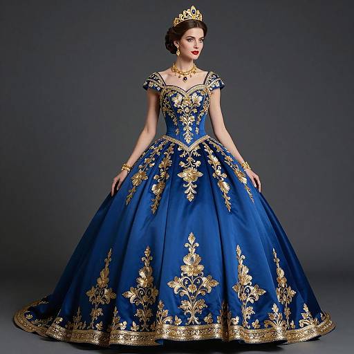 Regal Elegance: Royal Blue Ball Gown