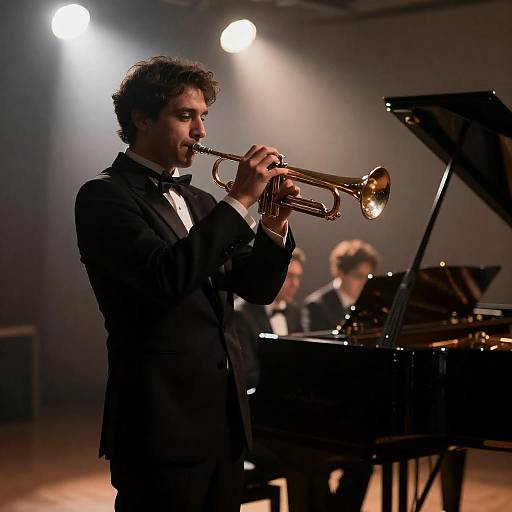 Dramatic Jazz Musician Silhouette Scene