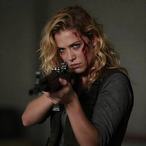 Intense Portrait of a Blonde Warrior