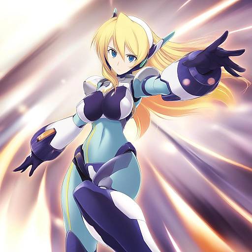 Illustration of Alia (mega man), mega man (series) in the style of Kawagishi keitarou