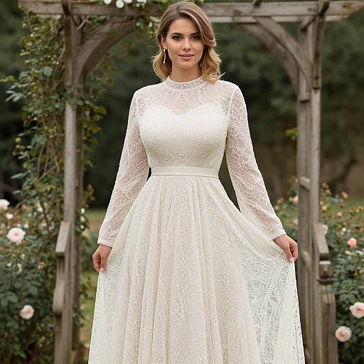 Elegant Wedding Guest in Ivory Lace