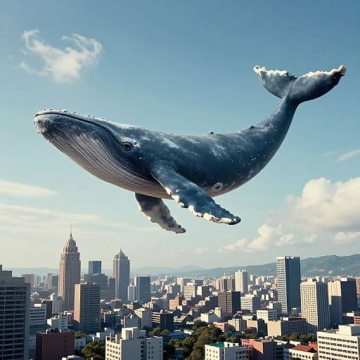 Upside-Down City on Levitating Whales
