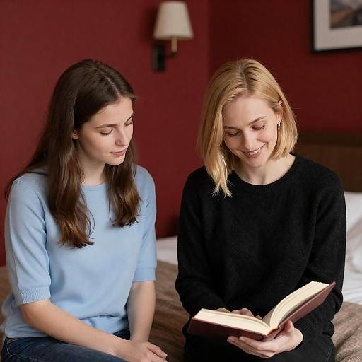 Intimate Reading Session in Red Room