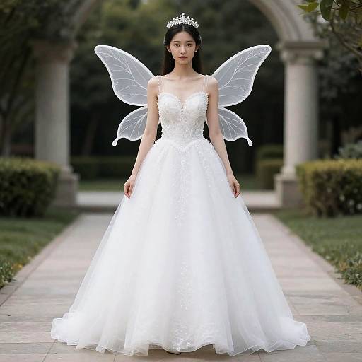 Fairy in Elegant Wedding Gown