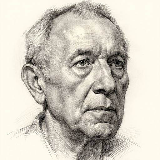 Elderly Man Face Sketch Reference