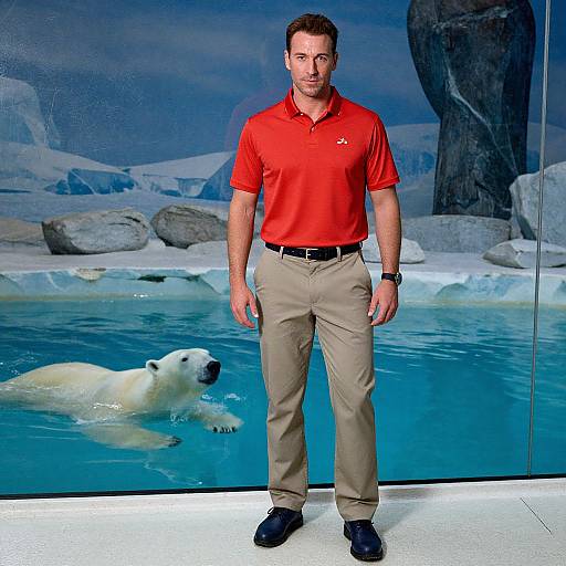 Sporty Man in Arctic Golf Outfit