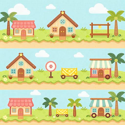 Charming Polynesian Lagoon Sprite Sheet