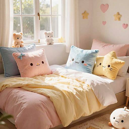 Kawaii Cozy Bedroom with Plush Toys