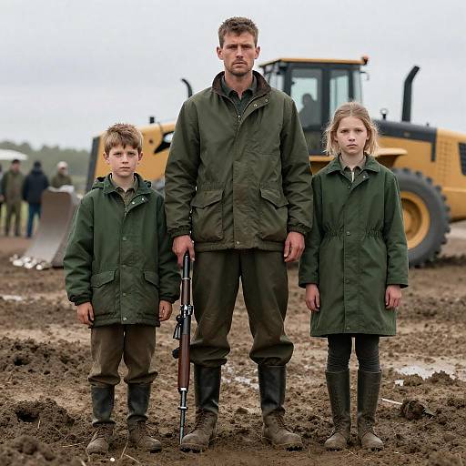 Family Portrait in Muddy Landscape