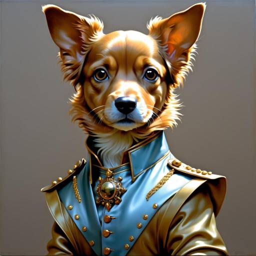 Whimsical Puppy Portrait in Artistic Styles