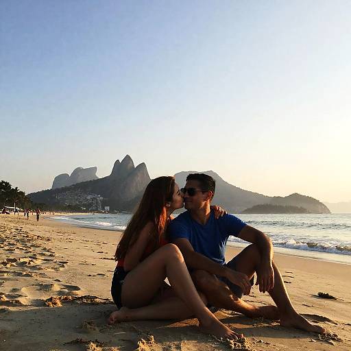 Romantic Beach Sunset Moment