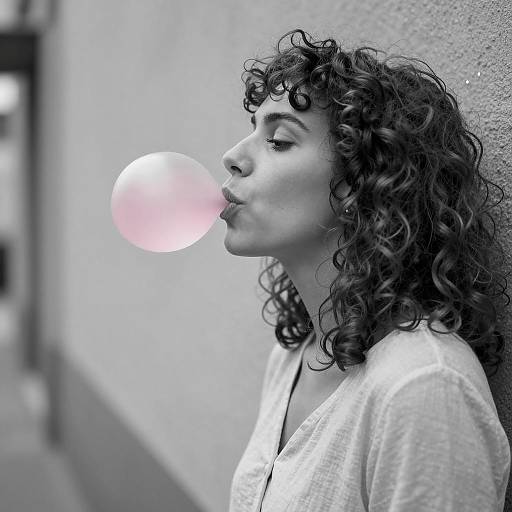 Playful Woman with Bubble Gum Portrait