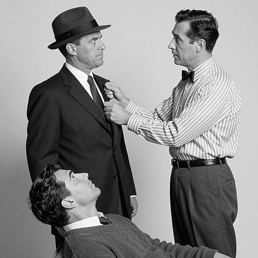 Dramatic Black-and-White Portrait Scene