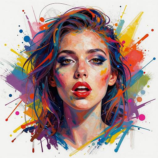 Chaotic Vibrant Expressionist Portrait