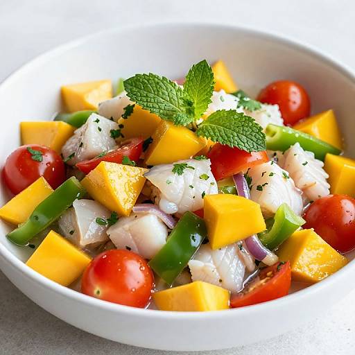 Colorful Mango and Fish Ceviche
