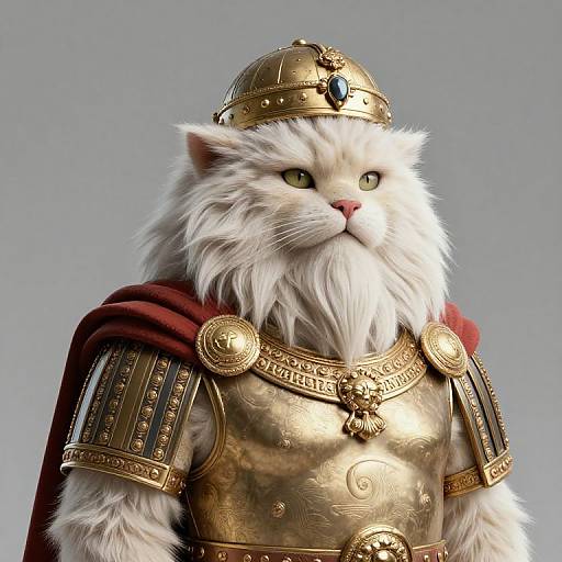 Fluffy Cat as Ancient Persian Warrior
