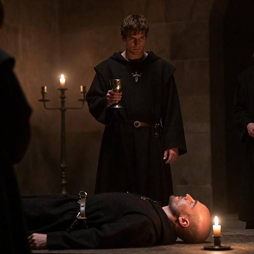 Intense Medieval Scene with Candlelight