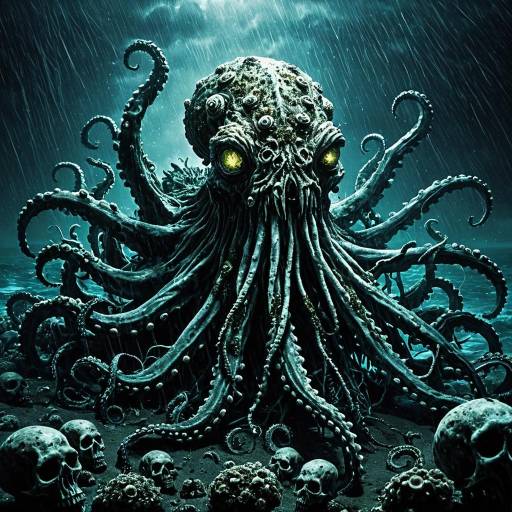 Ominous Zombie Kraken in Stormy Seas Ominous Zombie Kraken in Stormy Seas