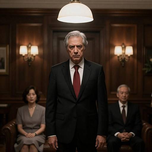 Intense Middle-Aged Man in Suit