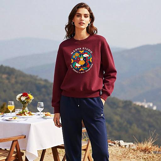 Tall Woman in Casual Streetwear Outdoors