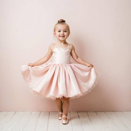 Smiling Little Girl in Pink Ballet Dress