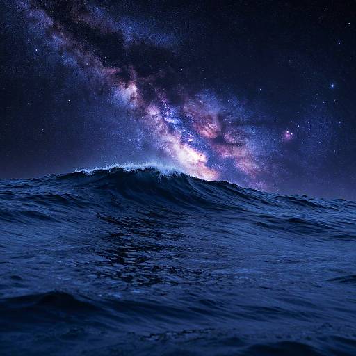 Cosmic Ocean Waves Abstract Fusion