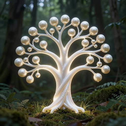 Futuristic Pearl White Tree Light
