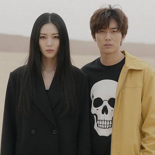 Desert Couple Portrait with Gothic Vibe