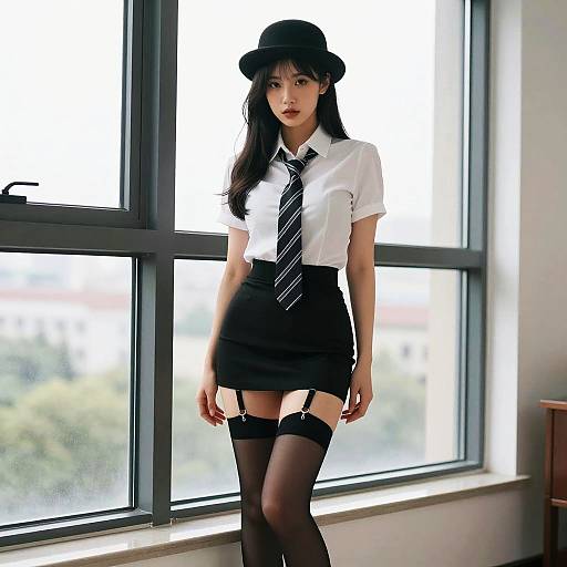 Confident Woman in Edgy Fashion