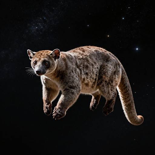 Weightless Fossa Floating in Space