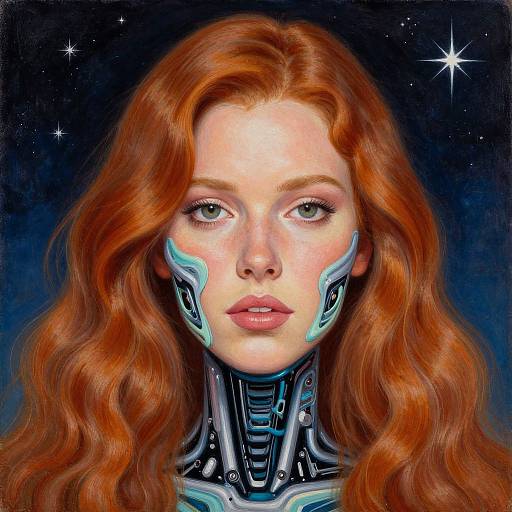 Hyperrealistic Ginger Cyborg Portrait