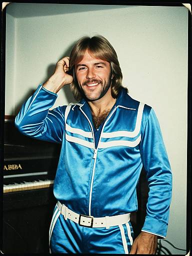 Playful Retro Portrait of Man in ABBA Outfit