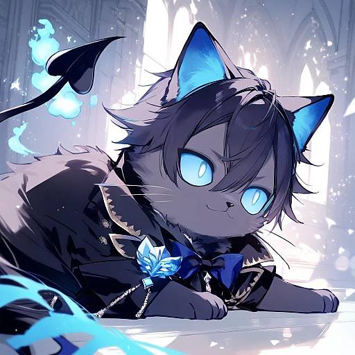 Illustration of Grim (twisted wonderland), twisted wonderland in the style of Mochizuki shiina