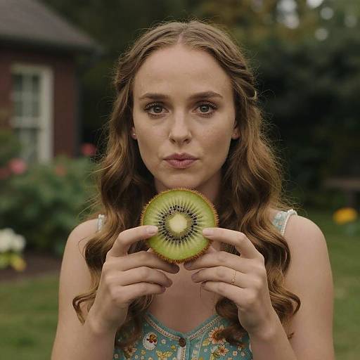 Natalie Portman as Whimsical Kiwi Realistic Photo