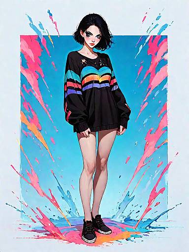 Chic Casual Woman in Stylish Sweater