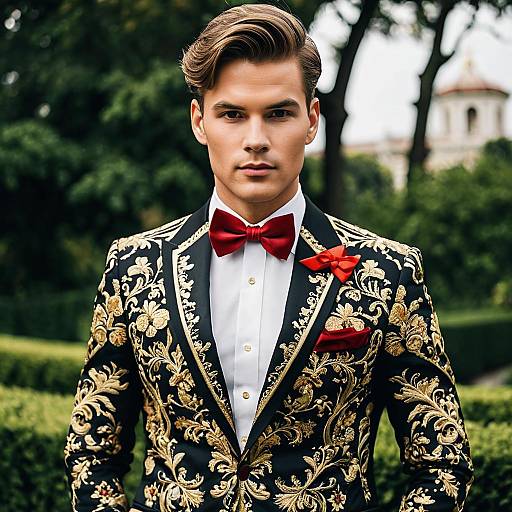 Stylish Male Model in Glam Attire