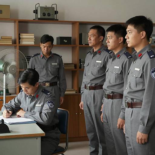 Historical Scene with Uniformed Men in Action