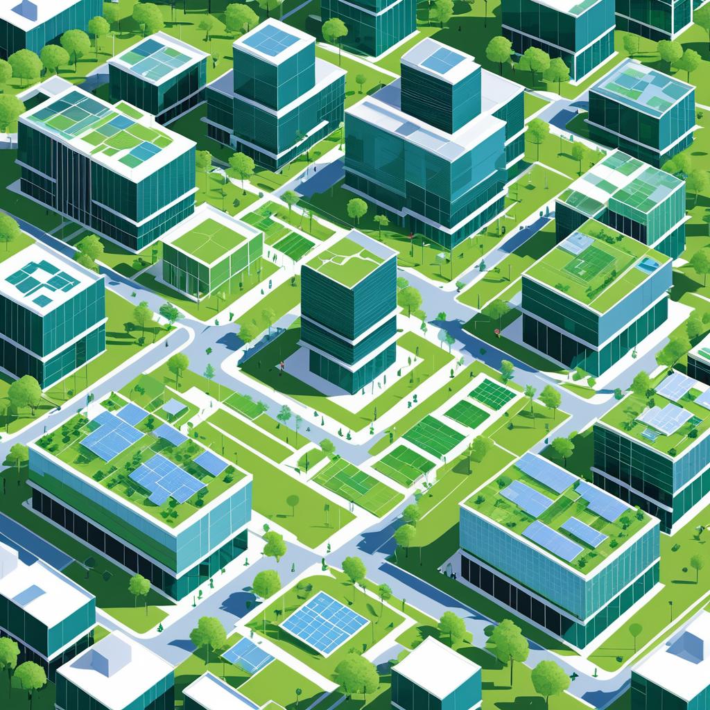 Vector Illustration of Modern Tech Campus