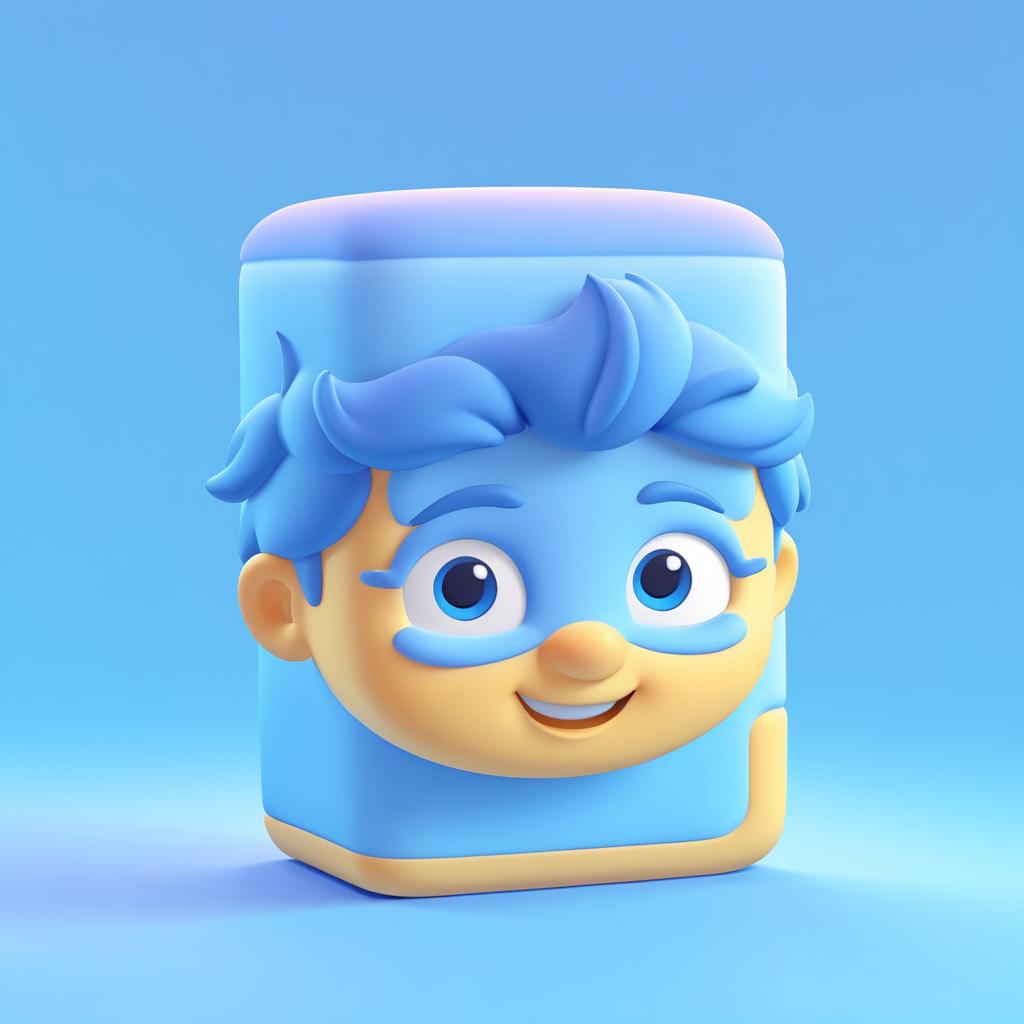 Cute 3D Blue Book Emoji Icon