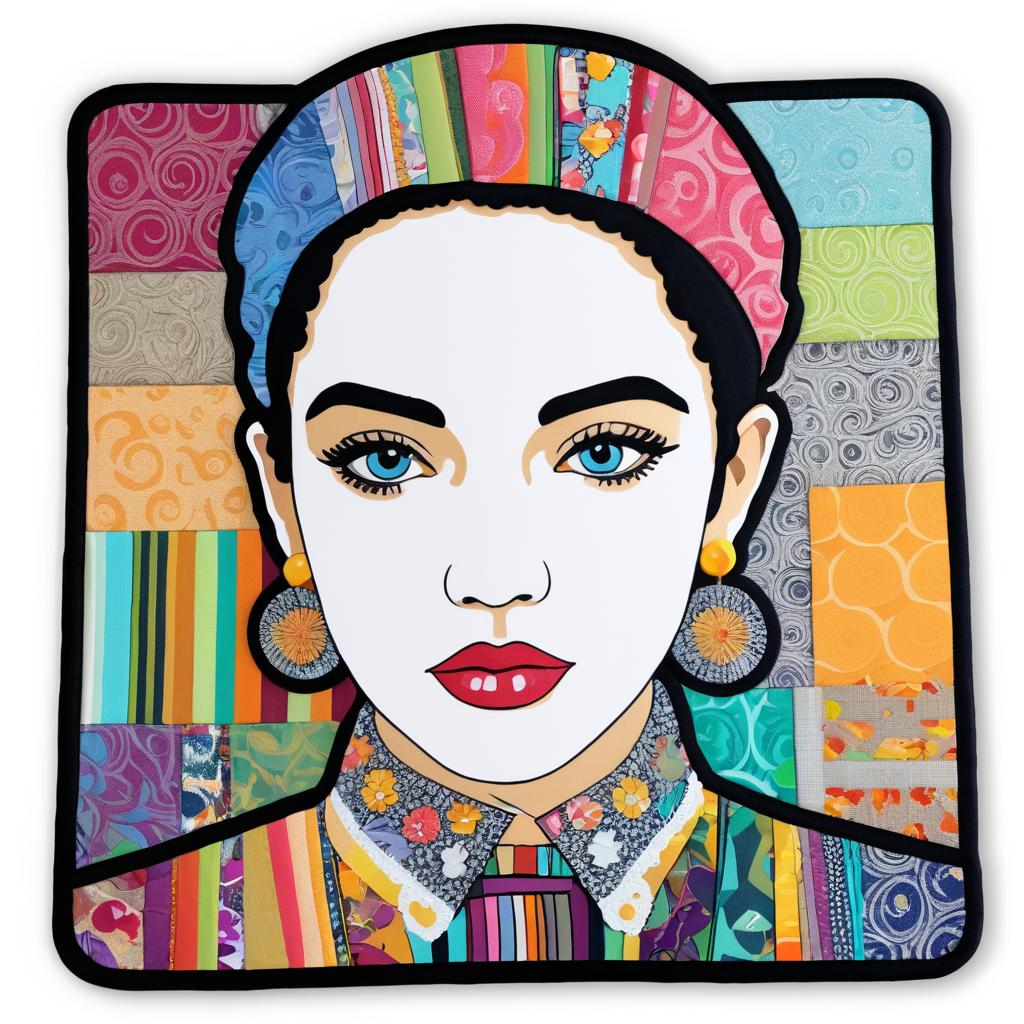 Textured Fabric Portrait Laptop Sticker