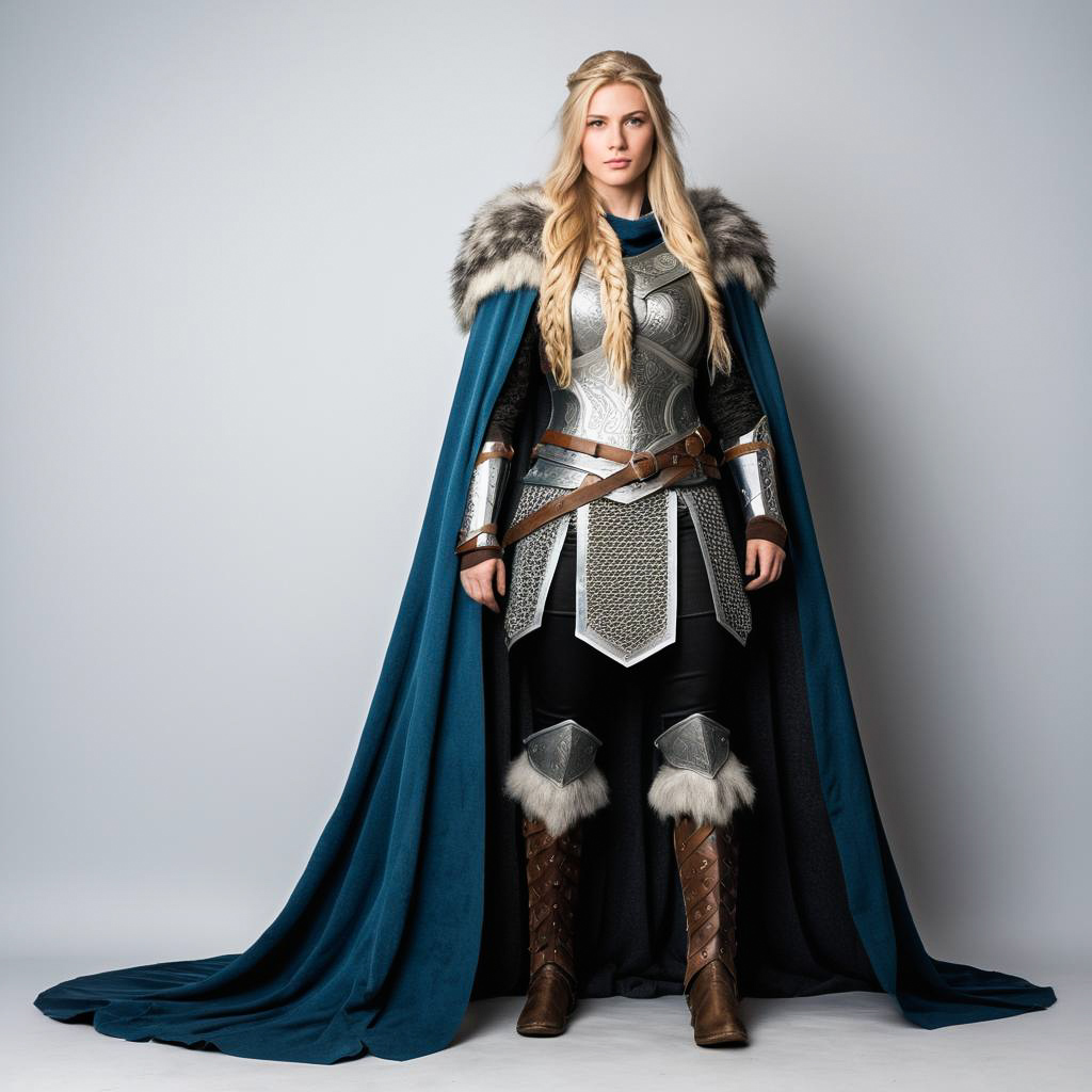 Fierce Shieldmaiden in Viking Armor