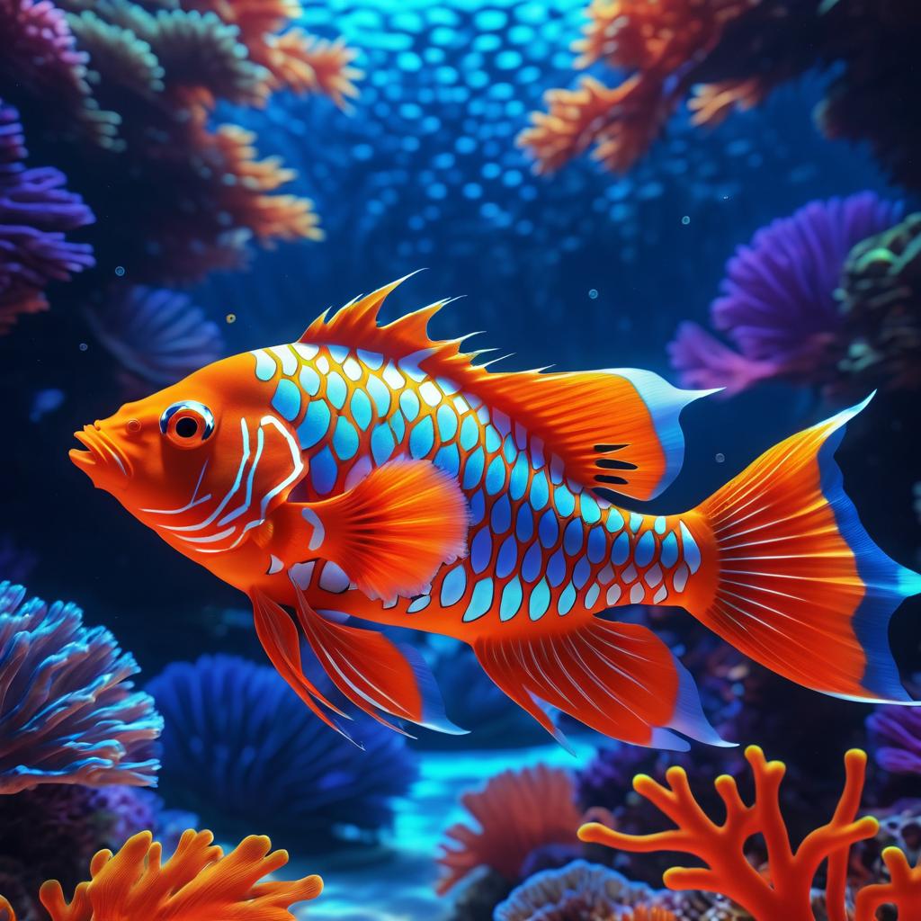 Radiant Fish in Trippy Coral Reef