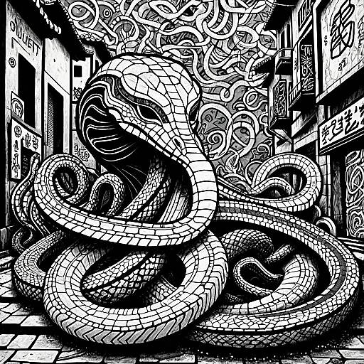 Black and White Oracle of Delphi Artwork