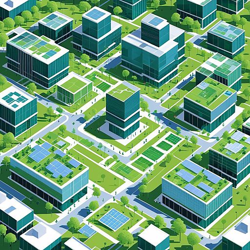 Vector Illustration of Modern Tech Campus Vector Illustration of Modern Tech Campus