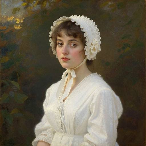 The Fancy Bonnet Classic Oil Portrait