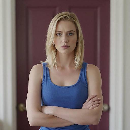 Portrait of Serious Blonde Woman