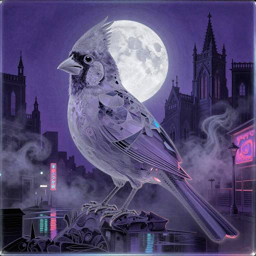 Surreal Ruby Cardinal Etched Glass