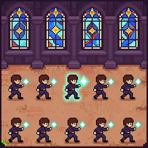 Pixel Art Mage Walking Animation