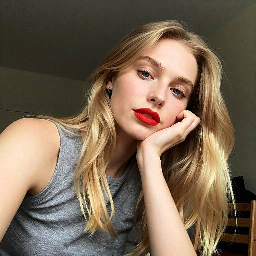 Casual Portrait of a Relaxed Blonde Woman